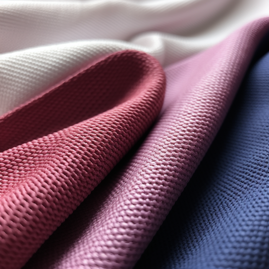 Close-up view of microfiber fabric's smooth texture, juxtaposed next to traditional cotton fabric to highlight the finer weave of microfiber.
